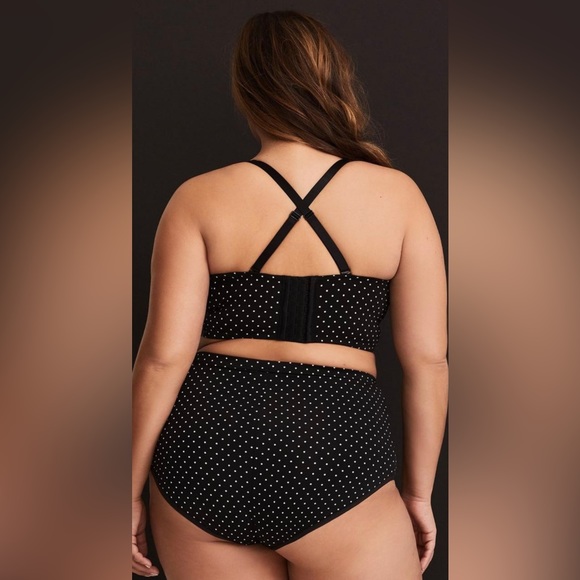 Torrid Long Line Polka Dot Push Up Plunge Bra 40 DD - Picture 2 of 4